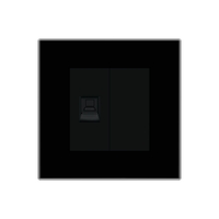 Priza Internet cu Rama din Sticla LUXION, negru