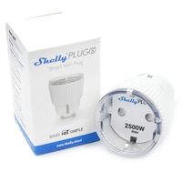 Priza Shelly Plug S, Wi-Fi, 2500 W, Monitorizare consum, Programare, Alb