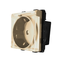 Modul Priza Simpla cu Capac Fara Rama Din Sticla LUXION, auriu