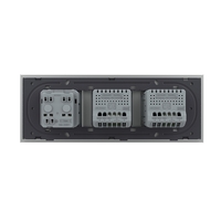 Intrerupator Simplu + Simplu + Priza LIVOLO cu Rama Din Sticla, Standard Italian, 6M, gri