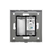 Priza Telefon + Blank cu Rama din Sticla LUXION, alb