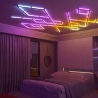 Kit extensie 3 panouri pentru Nanoleaf Lines Expansion Pack, Wi-Fi, Senzor muzica, Control vocal