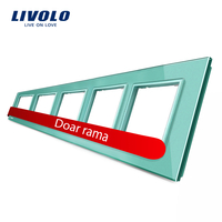 Rama cvintuplu din sticla Livolo, verde