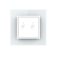 Intrerupator Dublu Wi-Fi cu Touch LIVOLO cu Rama din Sticla - Serie Noua, alb