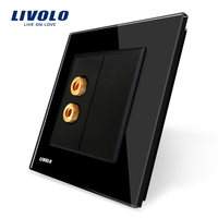 Priza redare sunet LIVOLO cu rama din sticla, negru