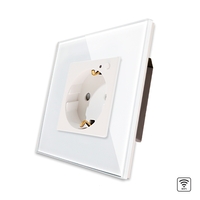 Priza Simpla Wi-Fi cu Monitorizare Consum, cu Rama din Sticla LUXION, alb