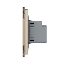 Priza USB-A + USB-C cu Rama Din Sticla LIVOLO - Serie Noua, auriu