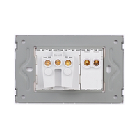 Intrerupator Simplu + Priza cu Rama din Sticla LUXION, Standard Italian, 3M, alb