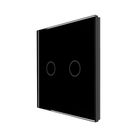 Panou Intrerupator Dublu cu Touch Din Sticla LUXION, negru