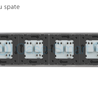 Priza cvadrupla Livolo cu rama din sticla, gri