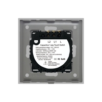 Intrerupator Dublu cu Touch din Sticla LUXION, gri