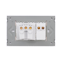 Intrerupator Simplu + Priza cu Rama din Sticla LUXION, Standard Italian, 3M, auriu