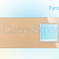 Panou 2 intrerupatoare simple cu touch si priza Livolo din sticla, auriu