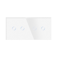 Intrerupator Dublu + Dublu cu Touch din Sticla LUXION, alb