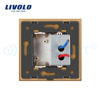 Priza USB Livolo cu rama din sticla, auriu