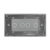 Panou Intrerupator Dublu + Dublu cu Touch LIVOLO din Sticla, Standard Italian - 4M, gri