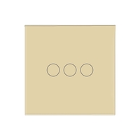 Panou Intrerupator Triplu cu Touch Din Sticla LUXION, auriu