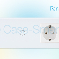 Intrerupator LIVOLO simplu+simplu cu touch si priza din sticla, alb