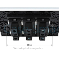 Priza tripla italiana Livolo cu rama din sticla - standard italian, alb