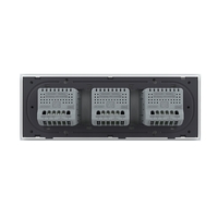 Intrerupator Dublu + Dublu + Dublu cu Touch LIVOLO cu Rama Din Sticla, Standard Italian, 6M, alb