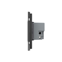 Intrerupator cvadruplu wireless cu touch Livolo cu rama din sticla, standard Italian - Serie noua, negru