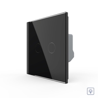 Intrerupator Dublu cu Variator LIVOLO cu Touch Din Sticla - Serie Noua, negru