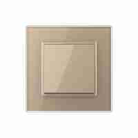 Intrerupator Simplu Mecanic Cap Cruce, 2 Module LIVOLO cu Rama din Sticla - Serie Noua, auriu