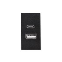 Modul Priza USB A+C 1M LUXION, Standard Italian, negru
