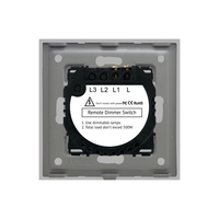 Intrerupator Simplu cu Variator cu Touch din Sticla LUXION, RF433, gri