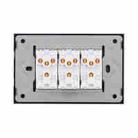 Intrerupator Mecanic 6 Posturi LUXION cu Rama din Sticla, Standard Italian, 3M, negru