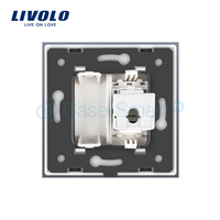 Priza internet Livolo cu rama din sticla, alb