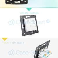 Priza dubla telefon Livolo, alb