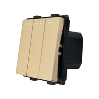 Modul Intrerupator Triplu Mecanic LUXION, auriu