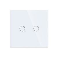 Intrerupator Dublu cu Touch din Sticla LUXION, protocol ZigBee, alb