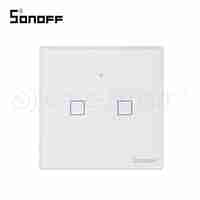 Intrerupator dublu cu touch Sonoff T2EU2C, Wi-Fi + RF, Control de pe telefonul mobil