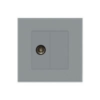 Priza TV cu Rama din Sticla LUXION, gri