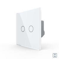 Intrerupator Draperie cu Touch LIVOLO din Sticla - Serie Noua, alb