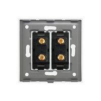 Priza Dubla cu Module Inguste cu Rama din Aluminiu LUXION, alb