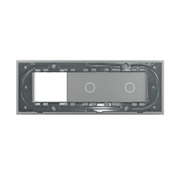 Panou Intrerupator Simplu + Simplu cu Priza LIVOLO din Sticla, Standard Italian - 6/7M, gri