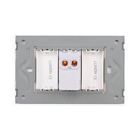 Intrerupator cu Revenire (Sonerie) Mecanic 1M si 2 Taste False LUXION cu Rama din Sticla, Standard Italian, 3M, alb