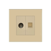 Priza TV + Internet cu Rama din Sticla LUXION, auriu