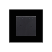 Intrerupator Jaluzele Mecanic LUXION cu Rama din Sticla, negru