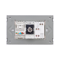 Priza Ingusta + TV + Internet cu Rama din Sticla LUXION, Standard Italian, 3M, alb