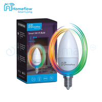 Bec inteligent LED Wireless Homeflow B-5004, E14, 5W (40W), 400lm, dimabil, RGB, Control de pe telefonul mobil