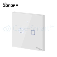 Intrerupator dublu cu touch Sonoff T1EU2C, Wi-Fi + RF, Control de pe telefonul mobil