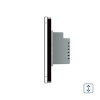 Intrerupator cu touch pentru draperie Livolo din sticla, Standard italian, negru