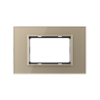 Rama din sticla Livolo standard Italian 3 module - Serie noua, auriu