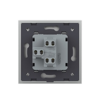 Intrerupator Simplu Mecanic si Cap Scara , 2 Module LIVOLO cu Rama din Sticla - Serie Noua, gri