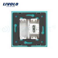 Priza simpla HDMI Livolo cu rama din sticla, verde