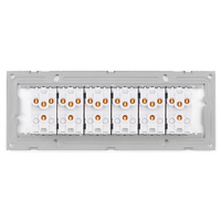 Intrerupator Mecanic 12 Posturi LUXION cu Rama din Sticla, Standard Italian, 6M, auriu